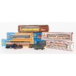 Large lot of model railway HO trains and wagons