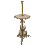 A bronze lamp base for an oil lamp, France, late 19th century.