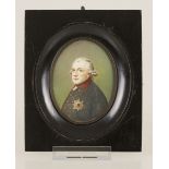 A miniature portrait of Frederic II of Prussia / Fredric the Great, first half 19th C.
