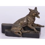 A ZAMAK sculpture of a dog, France, German sheperd, 1st quarter 20th century.