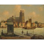 Dutch School, ca. 1900, View of Dordrecht from the opposite side of the Maas.
