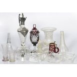 A lot with various glassware a.w. Bohemian, 19th century and later.