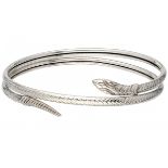 Silver flexible snake bangle - 925/1000.
