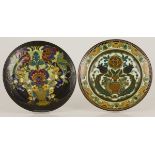 A lot of (2) earthenware plates with various decors, Arnhem Holland/ De Arnhemsche Fayencefabriek, H