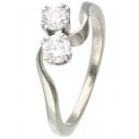White gold toi et moi ring set with approx. 0.54 ct. diamond - 14 ct.