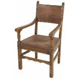 A nutwood armchair, Dutch, ca. 1900.