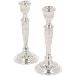 (2) piece set of candlesticks silver.