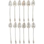 (12) piece set apostle spoons silver.