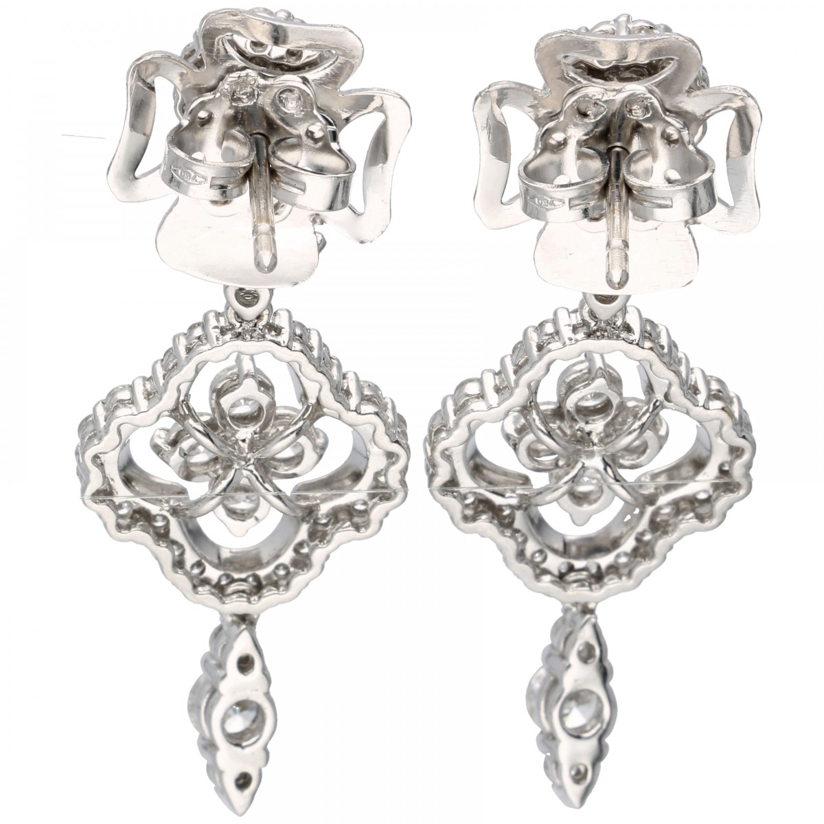 White gold Leo Pizzo earrings set with approx. 1.78 ct. diamond - 18 ct. - Image 2 of 3