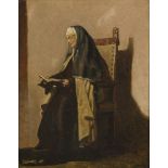 Belgian School, ca. 1900. A nun reading.