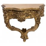 A goldpained Rococo-style wall consoletable, 20th century