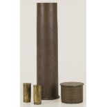 A lot comprised of (4) WWI Trench Art brass shell case/ grenate vases, Germany, 20th century.