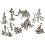 (7) piece lot miniatures silver.