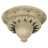 A cast composite pendant lamp with neo-gothic motifs, France, 19th century.