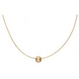 Yellow gold classic Niessing Coil with Diamond Sphere pendant - 18 ct.