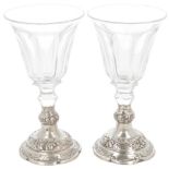 (2) piece set of wine glasses Silver.