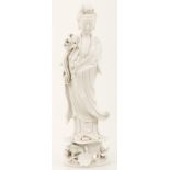 A porcelain sculpture of Guan-Yin, China, late 20th century.