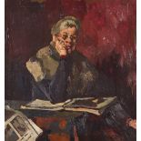M. de Jong, 20th. C. Portrait of an elderly lady.