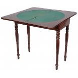 A mahogany veneered game table, England, 1900 or later.