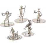 (5) piece lot miniatures silver.