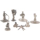 (6) piece lot miniatures silver.