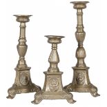 A lot comprising of (3) candle holders, 20th century.