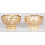 A set of (2) cabinet bowls, 'Nimy', Belgium, 20th century.