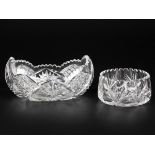 (2) piece set of Bohemian crystal fruit bowls