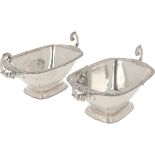 (2) piece set of silver-plated sauce boats.