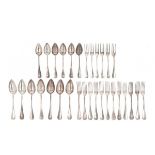 Large lot of Christofle cutlery parts, silver-plated.