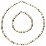 Set of silver necklace and bracelet - 925/1000.
