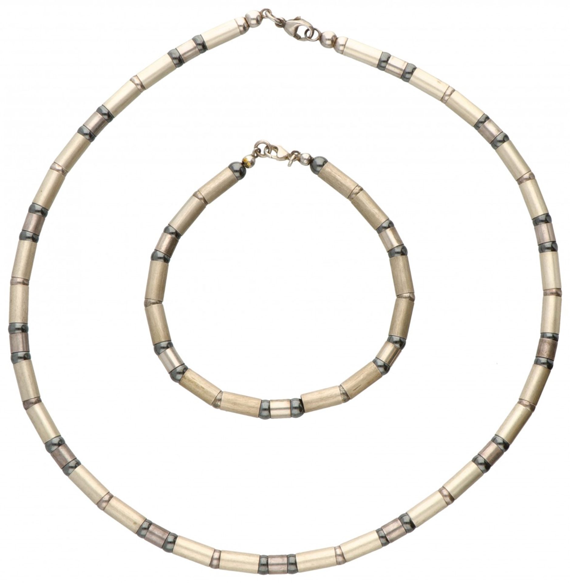 Set of silver necklace and bracelet - 925/1000.