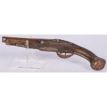 A percussion equestrian pistol, Germany, 19th century.