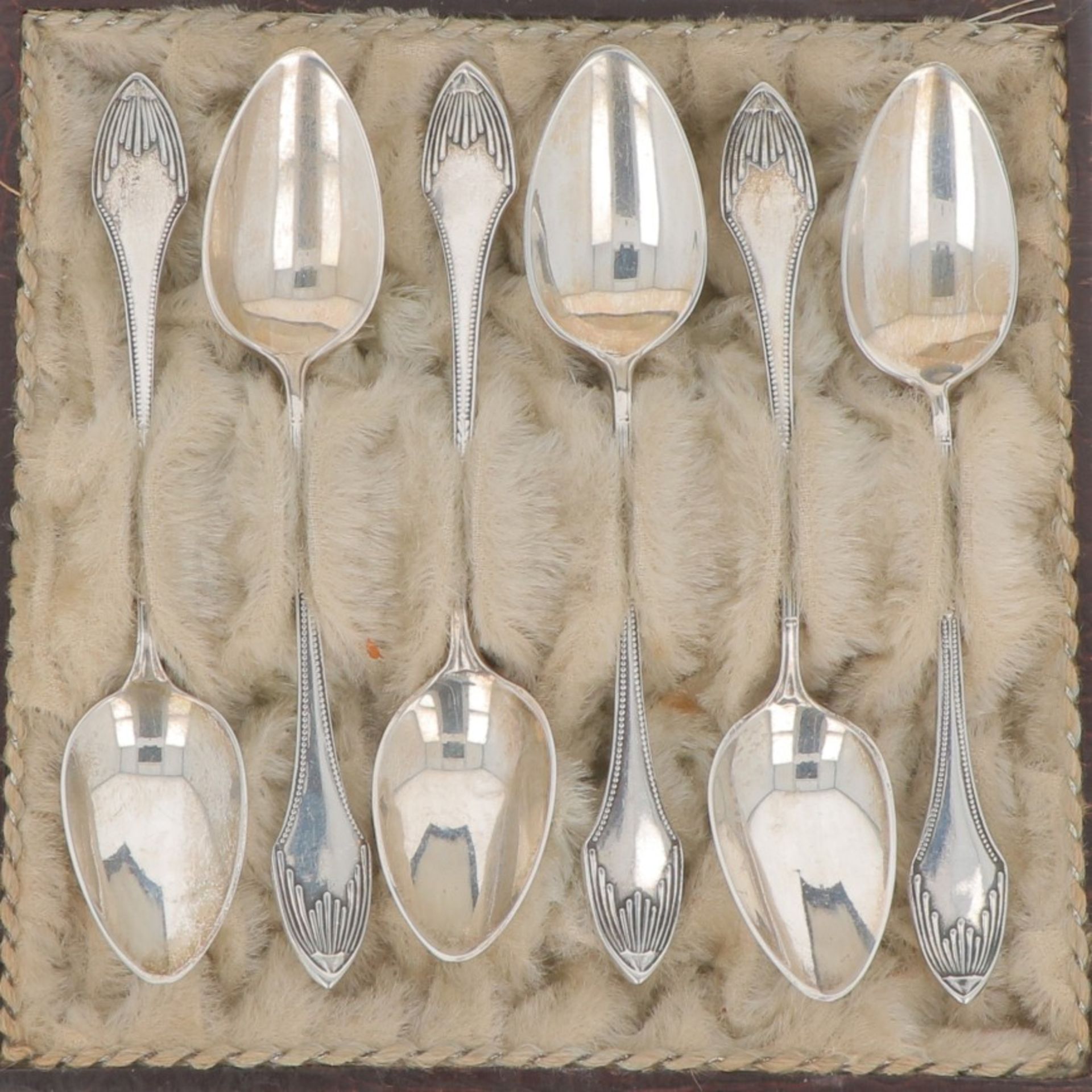 (6) piece lot of silver coffee spoons. - Image 2 of 2