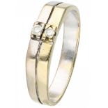 Bicolor gold ring set with approx. 0.06 ct. diamond - 14 ct.