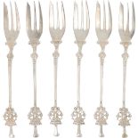 (6) piece set of silver cake forks.