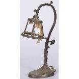 A cast brass Art Nouveau reading lamp, ca. 1880.