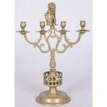 A bronze candelabre with coat-of-arms of Amsterdam, 1st half 20th century.