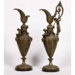 A set of (2) ZAMAC decorative vases in 19th century eclectic style, early 20th century.