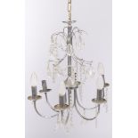 A six light hanging lamp / chandelier, 20th century.