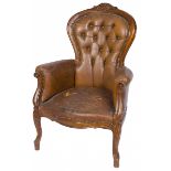 A Louis XV style mahogany armchair, Dutch, 20th century.
