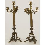 A set of (2) ZAMAC Charles X-style candelabra, France, late 19th century.