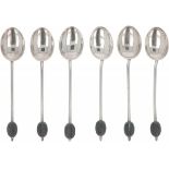 (6) piece set of silver coffee spoons.