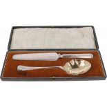 (2) piece ice serving set silver-plated.