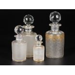 A lot comprised of (4) crystal carafes, France, early 20th century.