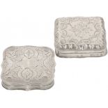 (2) piece lot of peppermint boxes in silver.