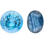 Lot of a Natural Blue Sapphire 3.54 ct. and a IJGC Certified Natural Blue Topaz 6.92 ct.