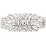 White gold openwork Art Deco brooch set with approx 1.60 ct. diamond - 18 ct.