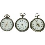 Lot (3) pocket watches - Silver