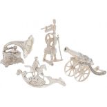 (4) piece lot miniatures silver.